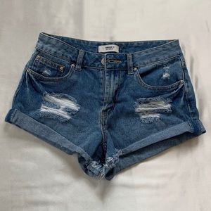 Forever 21 Denim Rolled Shorts
